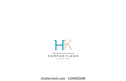 Alphabet letters Initials Monogram logo HK, HK INITIAL, HK letter