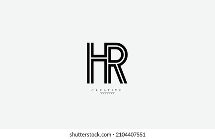 Alphabet letters Initials Monogram logo HR RH H R