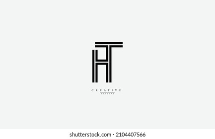 Alphabet letters Initial Monogram Logo HT TH H T