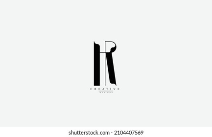 Alphabet letters Initials Monogram logo HR RH H R
