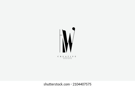 Alphabet letters Initials Monogram logo HW WH H W