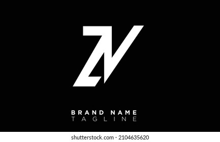Letras alfabéticas Iniciales Monograma ZNV