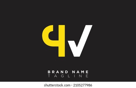Alphabet letters Initials Monogram logo QV, VQ, Q and V