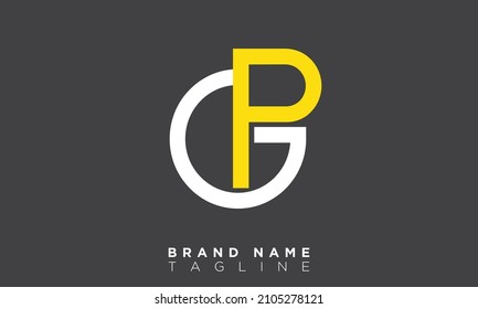 Alphabet letters Initials Monogram logo GP, PG, G and P