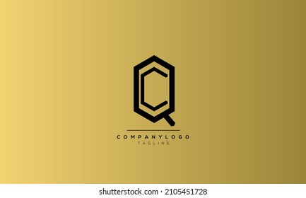 Letras alfabéticas Iniciales Logo Monograma QC, QC INITIAL, letra QC