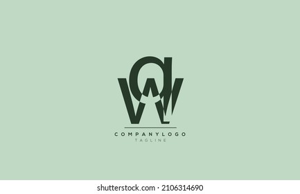 Letras alfabéticas Iniciales Logo Monograma QW, QW INITIAL, letra QW