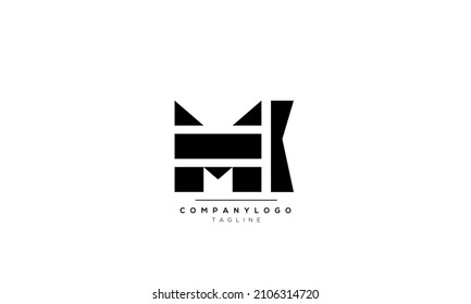 Alphabet letters Initials Monogram logo MK, MK INITIAL, MK letter