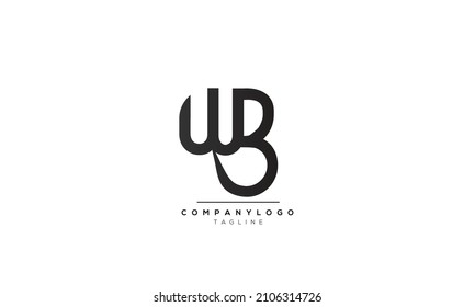 Alphabet letters Initial Monogram Logo WB, WB INITIAL, WB-Brief