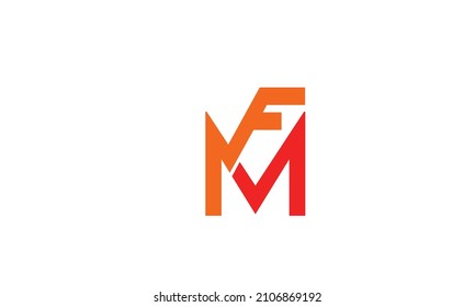 Letras alfabéticas Iniciales Monograma FM, MF, F y M