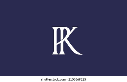Alphabet letters Initials Monogram logo PK, KP, P and K