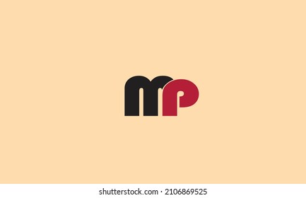 Alphabet letters Initials Monogram logo MP, PM, M and P
