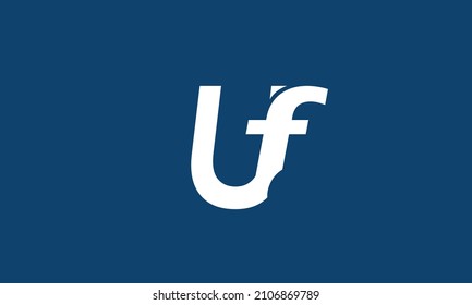 Alphabet letters Initials Monogram logo UF, FU, U and F