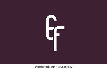 Letras alfabéticas Iniciales Logotipo de Monograma EF, FE, E y F