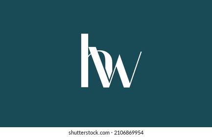 Alphabet letters Initials Monogram logo HW, WH, H and W