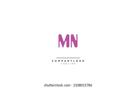 Alphabet letters Initials Monogram logo MN, MN INITIAL, MN letter