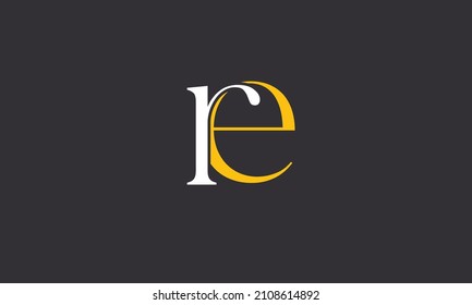 Alphabet letters Initials Monogram logo RE, ER, R and E