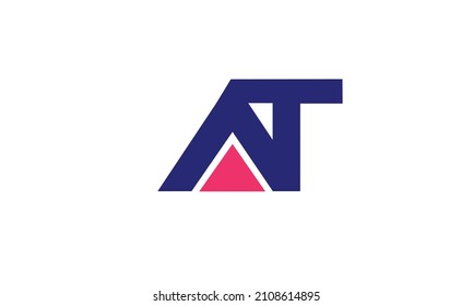 Alphabet letters Initials Monogram logo AT, TA, A and T