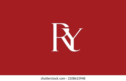 Alphabet letters Initials Monogram logo RY, YR, R and Y