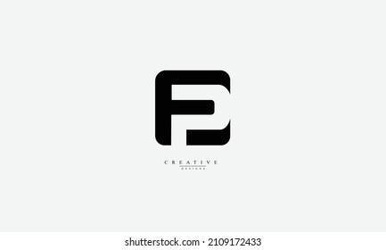 Alphabet letters Initials Monogram logo FP PF F P