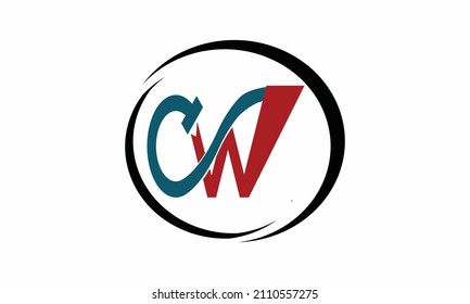Alphabet letters Initials Monogram logo CW, WC, C and W