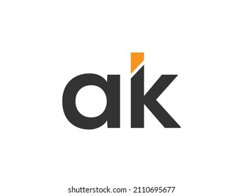 Alphabet letters Initials Monogram logo AK, KA, A and K