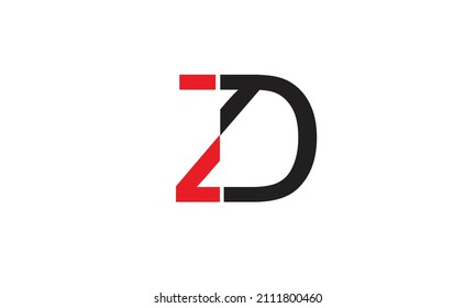Letras alfabéticas Iniciales Logotipo Monograma ZD, DZ, Z y D