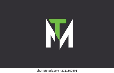Alphabet letters Initials Monogram logo MT, TM, M and T