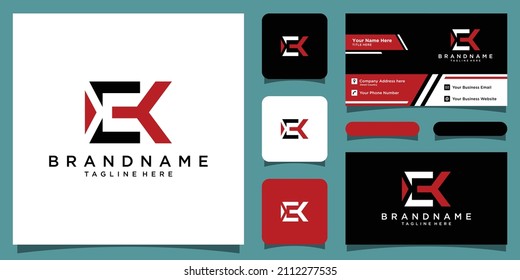 Alphabet letters Initials Monogram logo EK ,KE , E and K 