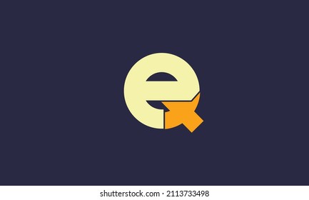 Alphabet letters Initials Monogram logo EQ, QE, E and Q