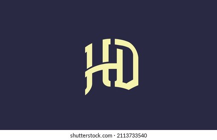 Alphabet letters Initials Monogram logo HD, DH, H and D