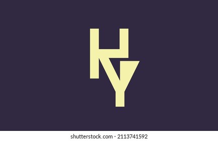 Alphabet letters Initials Monogram logo HY, YH, H and Y