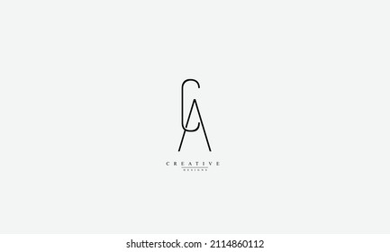 Alphabet letters Initials Monogram logo CA AC C A