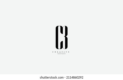 Letras alfabéticas Iniciales Monograma CB BC C B