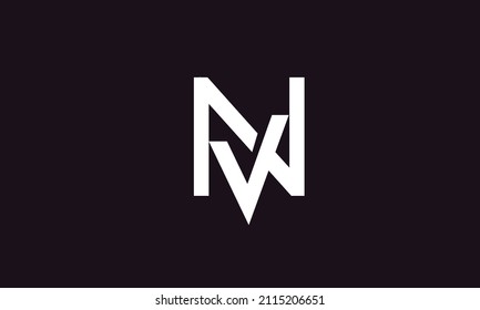 Letras alfabéticas Iniciales Logotipo Monograma VN, NV, V y N
