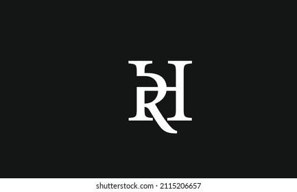 Alphabet letters Initials Monogram logo RH, HR, R and H