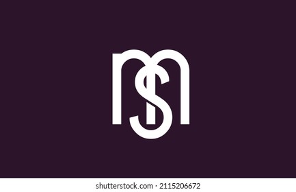Alphabet letters Initials Monogram logo MS, SM, M and S