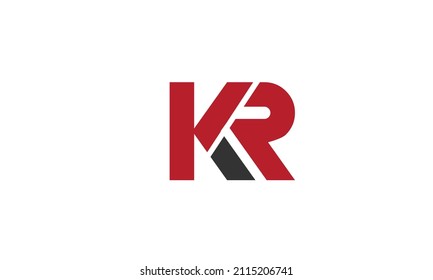 Letras alfabéticas Iniciales Logotipo Monograma KR, RK, K y R