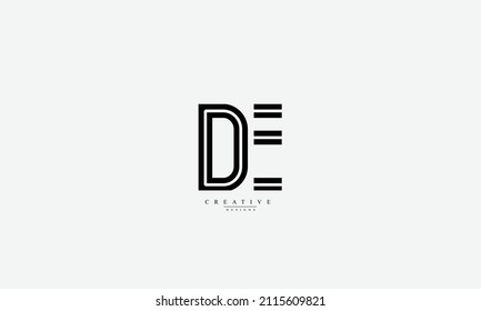 Alphabet letters Initials Monogram logo DE ED D E