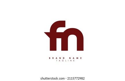 Alphabet letters Initials Monogram logo FN, NF, F and N