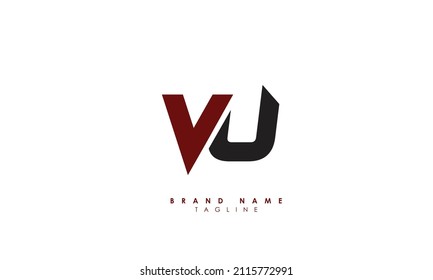 Alphabet letters Initials Monogram logo UV, VU, U and V