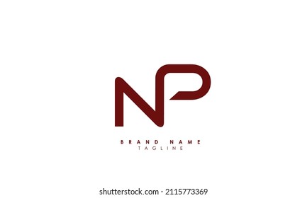Alphabet letters Initials Monogram logo NP, PN, N and P