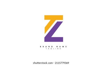 Alphabet letters Initials Monogram logo TZ, ZT, T and Z