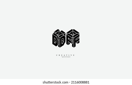  Letras alfabéticas Iniciales Monograma DF FD D F