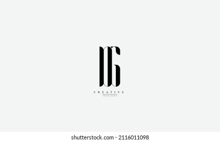  Alphabet letters Initials Monogram logo DG GD D G