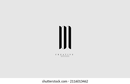 Alphabet letters Initial Monogram Logo DN ND N