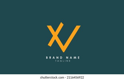 Alphabet letters Initials Monogram logo XV, VX, X and V