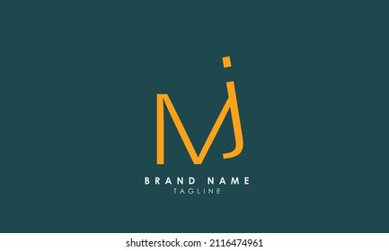 Alphabet letters Initials Monogram logo MJ, JM, M and J