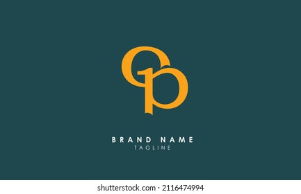 Alphabet letters Initials Monogram logo OP, PO, O and P