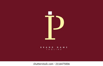 Alphabet letters Initials Monogram logo IP, PI, I and P