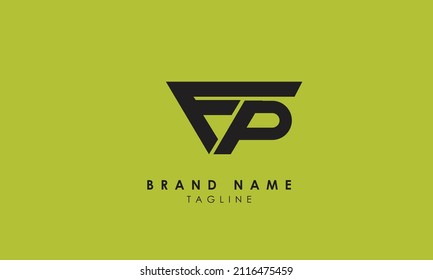 Alphabet letters Initials Monogram logo FP, PF, F and P
